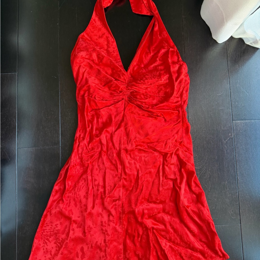 Zara Red Halter Dress